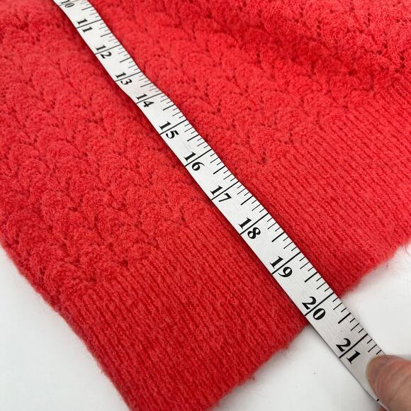 Boden Fluffy Pointelle Knit Sweater Wool Blend Womens Small Coral Crew Neck Soft - Picture 7 of 9